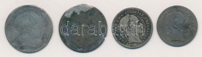 Vegyes: 4db-os rossz tartású ezüstpénz tétel, közte 1871. 10kr Váltó Pénz T:3-4