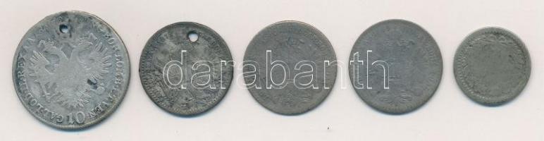 Vegyes: 5db-os rossz tartású ezüstpénz tétel T:3-4