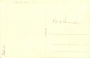 Drétoma, Drietoma; utcarészelet, üzlet, fahidat javító katonák / street, shop, WWII Hungarian soldie...