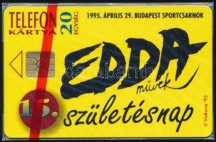 1995 Edda koncert használatlan telefonkártya, bontatlan csomagolással. Csak 4000 db!