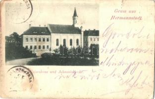 Nagyszeben, Hermannstadt, Sibiu; Evangélikus árvaház, Templom / Evang. Waisenhaus, Johanniskirche / orphanage, church (EK)