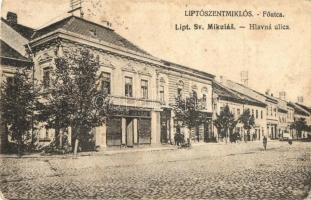 Liptószentmiklós, Liptovsky Mikulas; Fő utca, üzletek / Hlavná ulica / main street, shops (EB)