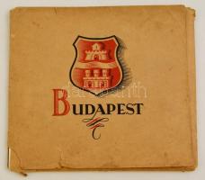 cca 1930 Budapest album. Színes képes mappa. Bp., Székesfővárosi Házinyomda-ny., 14 t. Kiadói szakadozott papírmappában.
