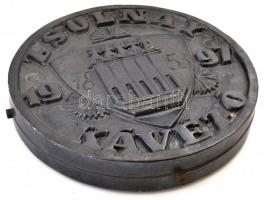 Zsolnay kávézó. Nagyméretű, masszív Zsolnay fajansz tábla. Két-oldalas. Lepattanásokkal  / large Zso...