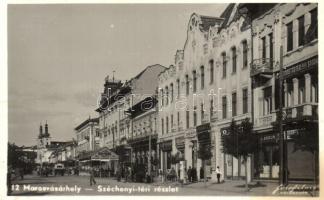 Marosvásárhely, Targu Mures; Széchenyi-tér, New York szálloda, üzletek / square, hotel, shops