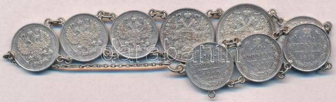 Orosz Birodalom 1909. 15k Ag (2x) + 1910. 10k Ag + 1914. 10k Ag (2x) + 1915. 10k Ag (2x) + 15k Ag + ...