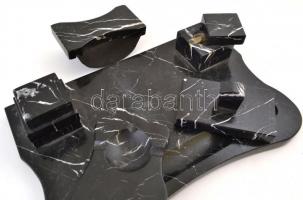 Alabástrom asztali tintatartó szett, hiányos,  apró lepattanással, összesen: 4 db 36×25 cm