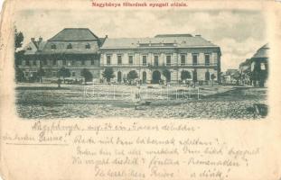 1899 Nagybánya, Baia Mare; Fő tér nyugati oldala, borcsarnok / main square, wine hall (EK)