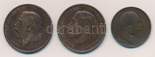 Nagy-Britannia 1908. 1/2p Br + 1913. 1p Br + 1920. 1p Br T:2-3 Great Britain 1908. 1/2 Penny Br + 1913. 1 Penny Br + 1920. 1 Penny Br C:XF-F