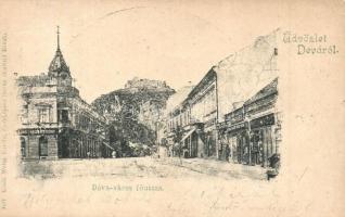1899 Déva, Fő utca, Hirsch Testvérek és Stasney Albert üzlete / main street, shops (Rb)