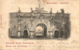 1900 Gyulafehérvár, Karlsburg, Alba Iulia; Károly kapu / Karlsthor / castle gate (fl)