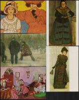 cca 1930-1980 Vegyes nyomtatvány tétel, összesen 20 db, közte festményreprodukciós modern képeslapok (Rippl-Rónai), Willy Fritsch aláírt képeslap, kiállítási meghívók