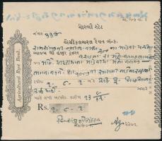 cca 1943 India, Mowri állam Agricultural Ryot Bank váltó illetékbélyeggel / India bill of exhange with document stamp