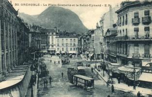 Grenoble, La Place Grenette el le Sant-Eynard / square, tram, shops