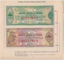 India 1966. "Utazási csekk útmutató" benne 4db klf lyukasztott mintával T:I,I-
India 1966...