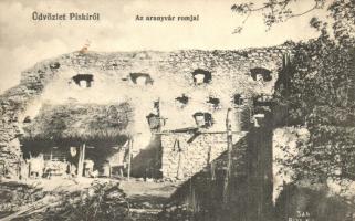 1913 Piski, Simeria; Aranyvár romjai. Adler Arthur fényirda 326. / castle ruins