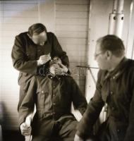 cca 1942 Katonai kórházvonat Budapest és Kijev között, 13 db vintage negatív Thöresz Dezső (1902-196...