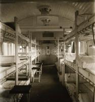 cca 1942 Katonai kórházvonat Budapest és Kijev között, 13 db vintage negatív Thöresz Dezső (1902-196...