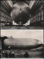 cca 1930 Zeppelin, 3 db vintage fotó + 2 db mai nagyítás, 8,5x10,5 cm és 10x15 cm között