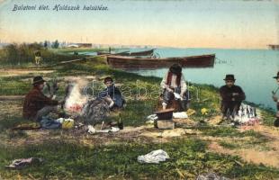 1912 Balaton, Halászok halsütése (EK)