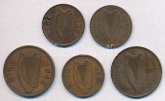 Írország 1935-1942. 1p Br (2x) + 1937-1942. 1/2p Br (3xklf) T:2,2- Ireland 1935-1942. 1 Penny Br (2x) + 1937-1942. 1/2 Penny Br (3xdiff) C:XF,VF Krause KM#2,KM#10, KM#3, KM#11