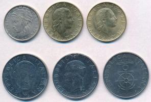 Olaszország 1974-1999. 100-200L (6xklf) forgalmi emlékkiadás T:1-
Italy 1974-1999. 100-200 Lire (6x...