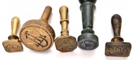 6 db monogramos pecsétnyomó + pecsétviasz