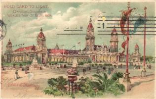 1904 Saint Louis, St. Louis; Worlds Fair, Palace of Machinery. Hold to light litho (EK)