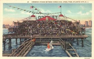 Atlantic City, Crowded stands witness horse dive at Steel Pier