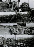 cca 1950 Budapest, a nagyvásártelepen készült képriport, Rózsa György (?-?) budapesti fotóriporter hagyatékából 21 db vintage negatív és az ezekről készült 21 db mai nagyítás, 24x36 mm és 10x15 cm