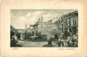 Kassa, Kosice; Fő utca, szökőkút, W. L. Bp. 6208. / fountain on the main street (kopott sarkak / worn corners)