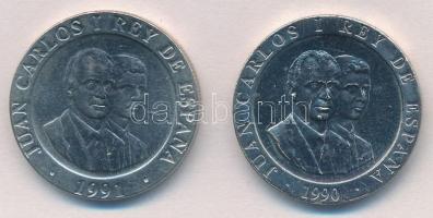 Spanyolország 1990. 200P Cu-Ni "Király és a Koronaherceg"  + 1991. 200P Cu-Ni "Király...