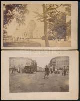 cca 1869 Budapest, Margit fürdő, utcakép, 2 db vizitkártya méretű fénykép, 6,5x10 cm
