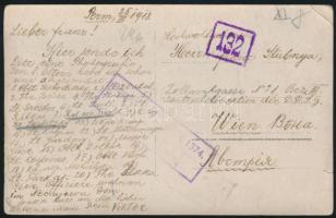 1918 Perm, tiszti fogolytábor, csoportkép, hátulján feliratozva, 9×14 cm