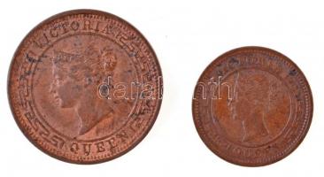 Ceylon 1895. 1/2p Cu + 1901. 1/4p Cu T:1-,2 Ceylon 1895. 1/2 Penny Cu + 1901. 1/4 Penny Cu C:AU,XF Krause KM#91, KM#90