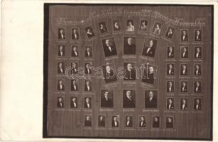 1928 Komárom, Komárno; Szt. Benedekrendi Főgimnázium végzett növendékeinek tablóképe / grammar school tableau photo (EK)