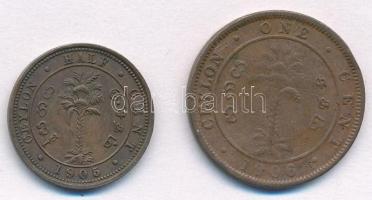 Ceylon 1905. 1/2p Cu + 1906. 1p Cu T:2-3 Ceylon 1905. 1/2 Penny Cu + 1906. 1 Penny Cu C:XF-F Krause KM#101, KM#102