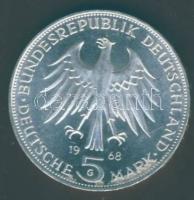 NSZK 1968. 5M Ag "Gutenberg" T:BU