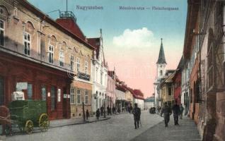 Nagyszeben, Hermannstadt, Sibiu; Mészáros utca, bank / Fleischergasse / street view, bank