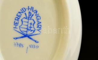 Herendi Viktória óvális hamuzó tálka, kézzel festett, jelzett, hibátlan, 9×5,5 cm