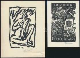 9 db magyar ex libris, rézkarc, linó- és fametszet, részben aláírtak / 9 Hungarian booklplates