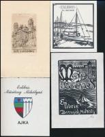 9 db magyar ex libris, rézkarc, linó- és fametszet, részben aláírtak / 9 Hungarian booklplates