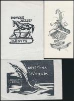 9 db magyar ex libris, rézkarc, linó- és fametszet, részben aláírtak / 9 Hungarian booklplates