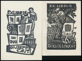 9 db magyar ex libris, rézkarc, linó- és fametszet, részben aláírtak / 9 Hungarian booklplates