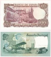 Vegyes: Spanyolország 1970. 100P + Portugália 1978. 20E T:I
Mixed: Spain 1970. 100 Pesetas + Portug...