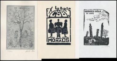 8 db magyar ex libris, rézkarc, linó- és fametszet, részben aláírtak / 8 Hungarian booklplates