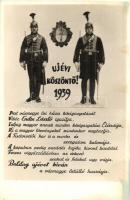 1939 Újévi köszöntő, díszegyenruhás katonák, vitéz Endre László / Hungarian military, New Years greeting postcard