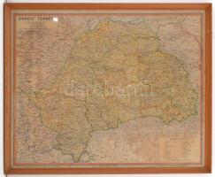 1940 Erdély térképe, rajzolta Kogutowicz Manó, 1:900000, Magyar Földrajzi Intézet, 62x49 cm. Üvegezett keretben