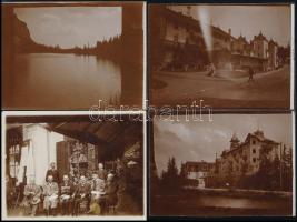 cca 1900 Ismeretlen, jómódú család fotóalbumából 60 db vintage fotó, 9x12 cm