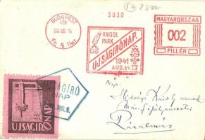 1941 Újságírónap / Hungarian journalist day, 'Újságírónap' So. Stpl (non PC) s: Mallász Gi...